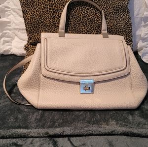 Beige white Kate Spade leather bag.